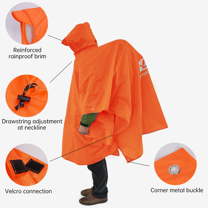 Camping Rain Poncho - เสื้อกันฝน 3 in 1 กันน้ำ น้ำหนักเบา