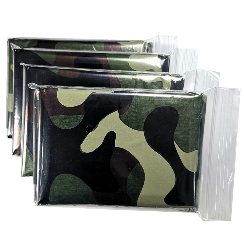 Camping Rain Poncho - 1pcs ผ้าห่มความร้อนฉุกเฉินพับกันน้ํา Windproof First Aids Mats