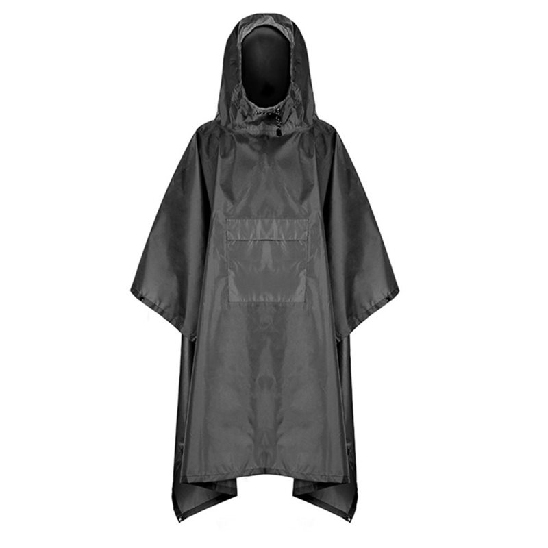 Camping Rain Poncho - AB34-เสื้อกันฝนกลางแจ้งแบบพอนโช มีกระเป๋า เสื้อกันฝนแบบแจ็คเก็ต ป้องกันแสงแดด สำหรับตั้งแคมป์ เดินป่า