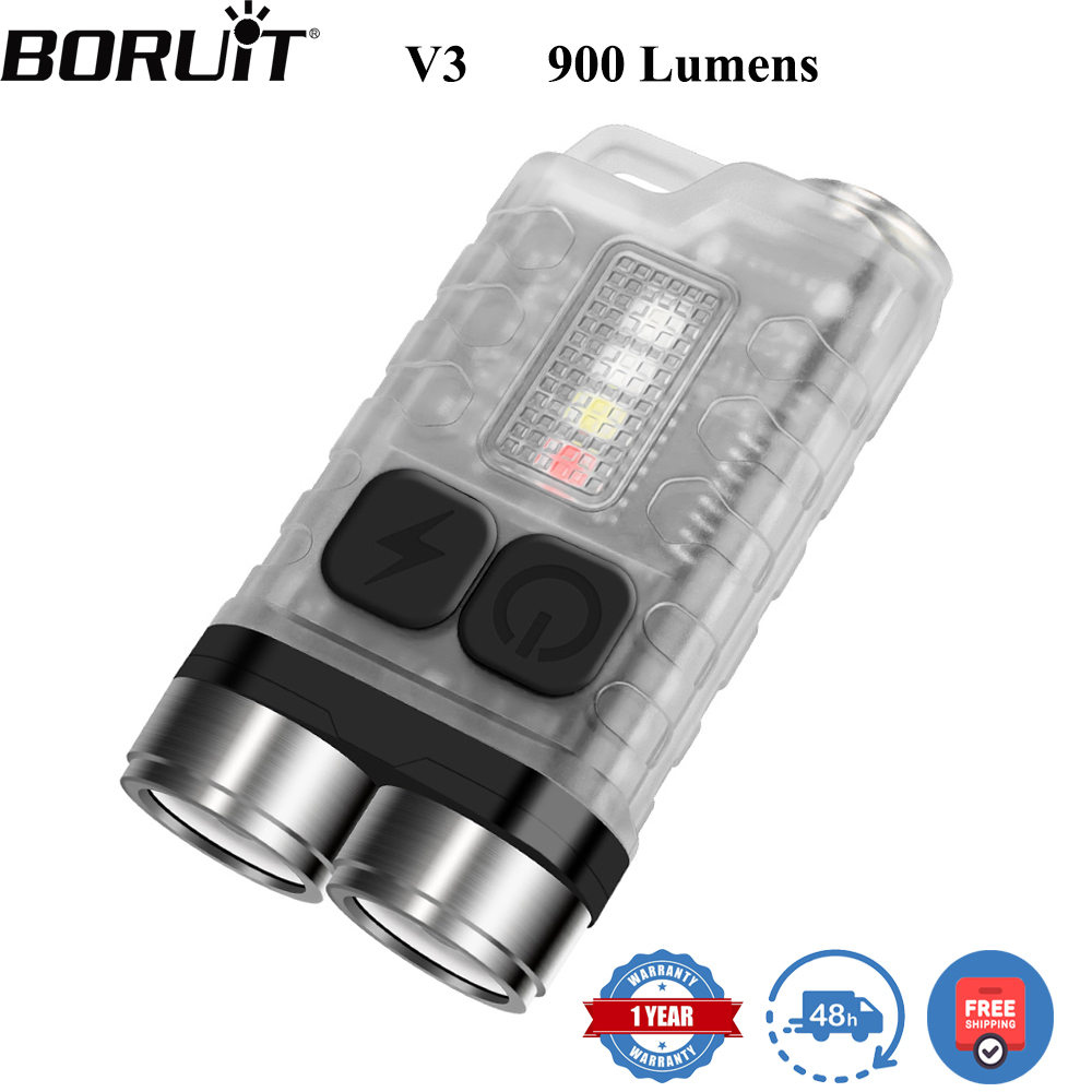 Outdoor Camping Adventure - BORUiT V3 พวงกุญแจ LED แบบพกพา 900LM