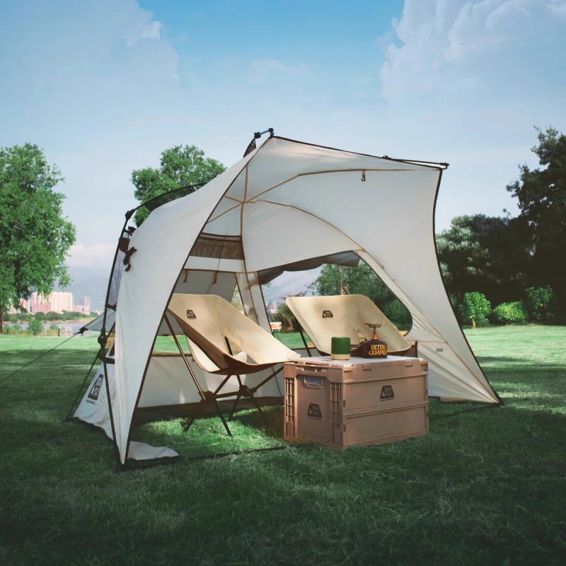 Outdoor Camping Automatic Quick Opening Tent - เต็นท์ชายหาดพกพาแบบพับได้ กันฝน เต็นท์คู่อเนกประสงค์ เปิดอัตโนมัติเร็ว อุปกรณ์ตั้งแคมป์