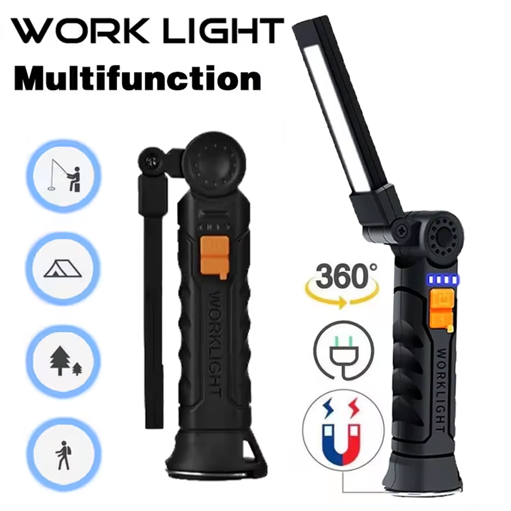 Outdoor Camping Accessories - ไฟฉาย LED แบบพกพา COB ไฟฉายแบบชาร์จไฟได้ USB