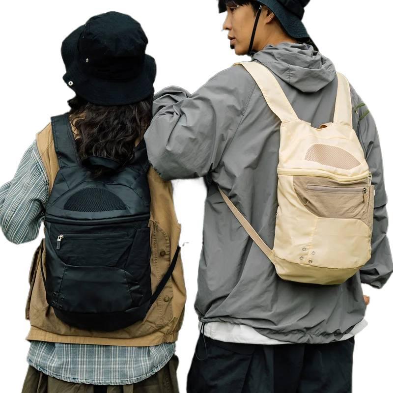 Outdoor Camping Hiking - กระเป๋าเป้สะพายหลังเดินป่ากลางแจ้งสำหรับผู้ชาย ไนลอนน้ำหนักเบาพิเศษ กระเป๋าเดินทางบนภูเขาแบบลำลอง ดีไซน์เรียบง่ายทันสมัย กระเป๋าเป้แคมป์ปิ้งน้ำหนักเบา