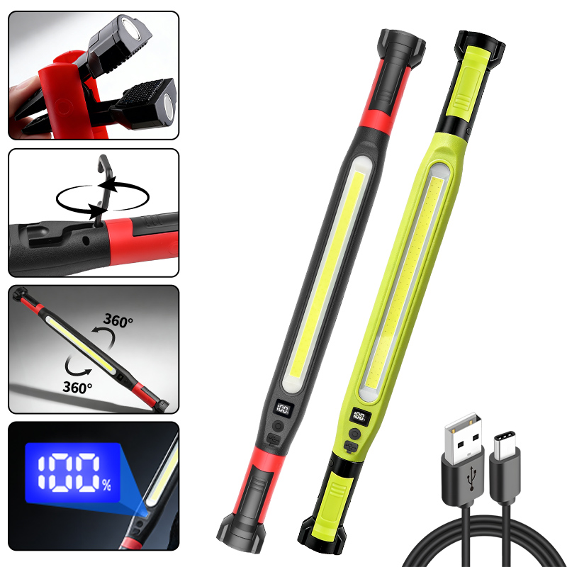 Outdoor Camping Lamp - ไฟทำงานแบบ COB ชนิด Type‑C แบบชาร์จไฟได้ แม่เหล็กกันน้ำ