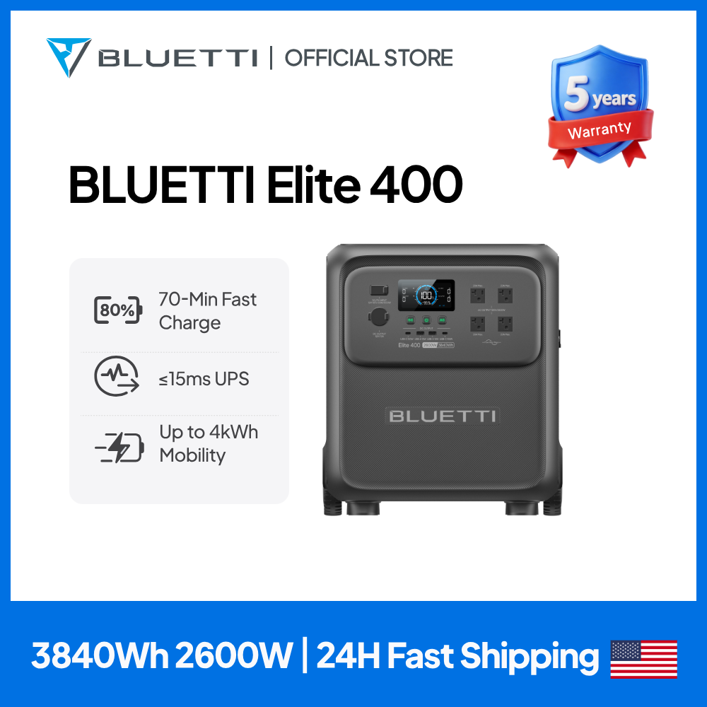 Outdoor Camping Van - BLUETTI Elite 400 2600W 3840Wh สถานีพลังงานแสงอาทิตย์ความจุขนาดใหญ่พิเศษ