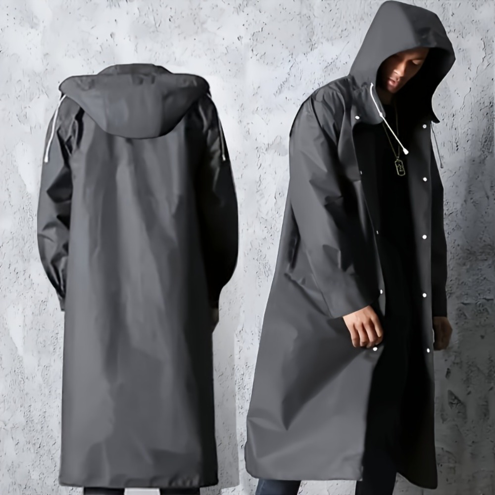 Camping Rain Poncho - เสื้อปอนโชกันฝนสำหรับผู้ใหญ่ทุกเพศเสื้อกันฝนกลางแจ้งมีฮู้ดกันน้ำพร้อมวัสดุ EVA ที่ทนทานเหมาะสำหรับการเดินป่าท่องเที่ยวและตกปลา