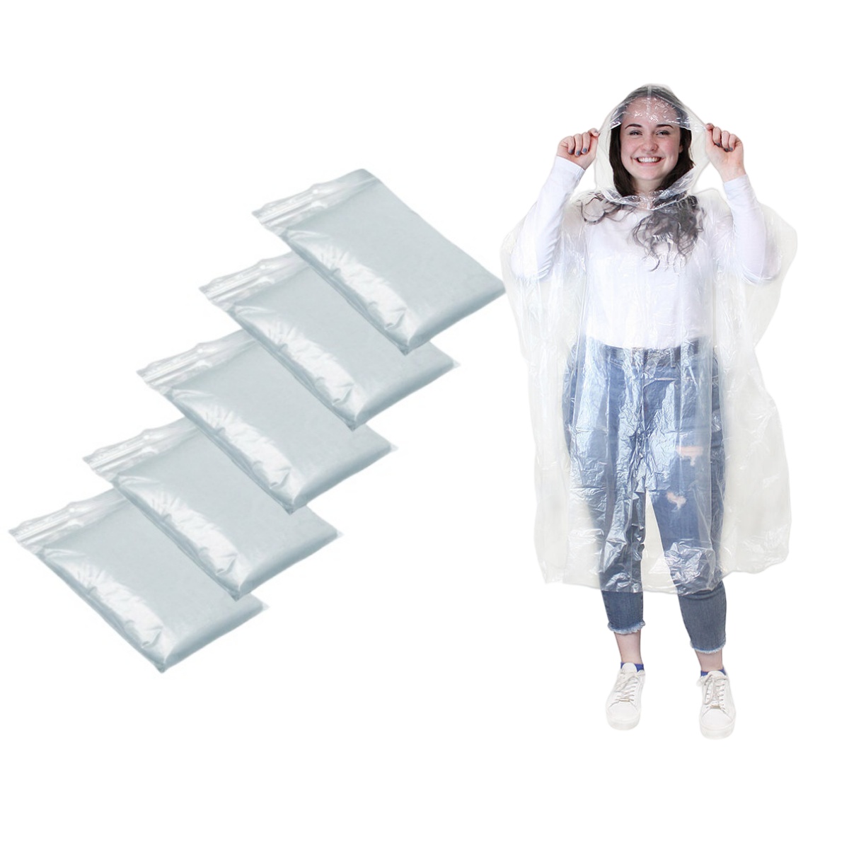 Camping Rain Poncho - 12ชิ้นเสื้อกันฝนกันน้ำแบบใช้แล้วทิ้งเดินป่ากลางแจ้งภูเขาแบบพกพาโปร่งใสฉุกเฉินสำหรับผู้ใหญ่เสื้อกันฝน