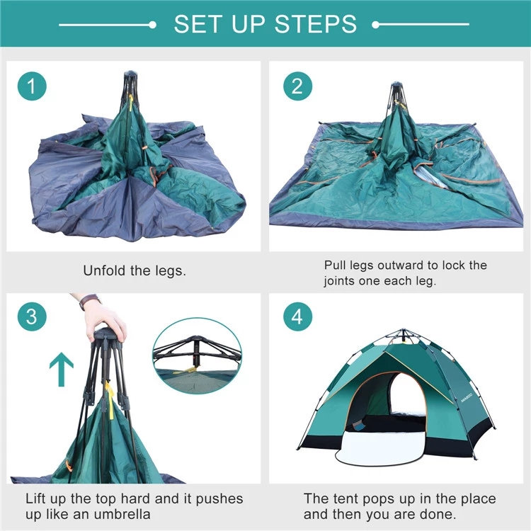 เต็นท์แคมป์ปิ้งอัตโนมัติแบบพับ - Outdoor Camping Hiking บทวิจารณ์และราคา