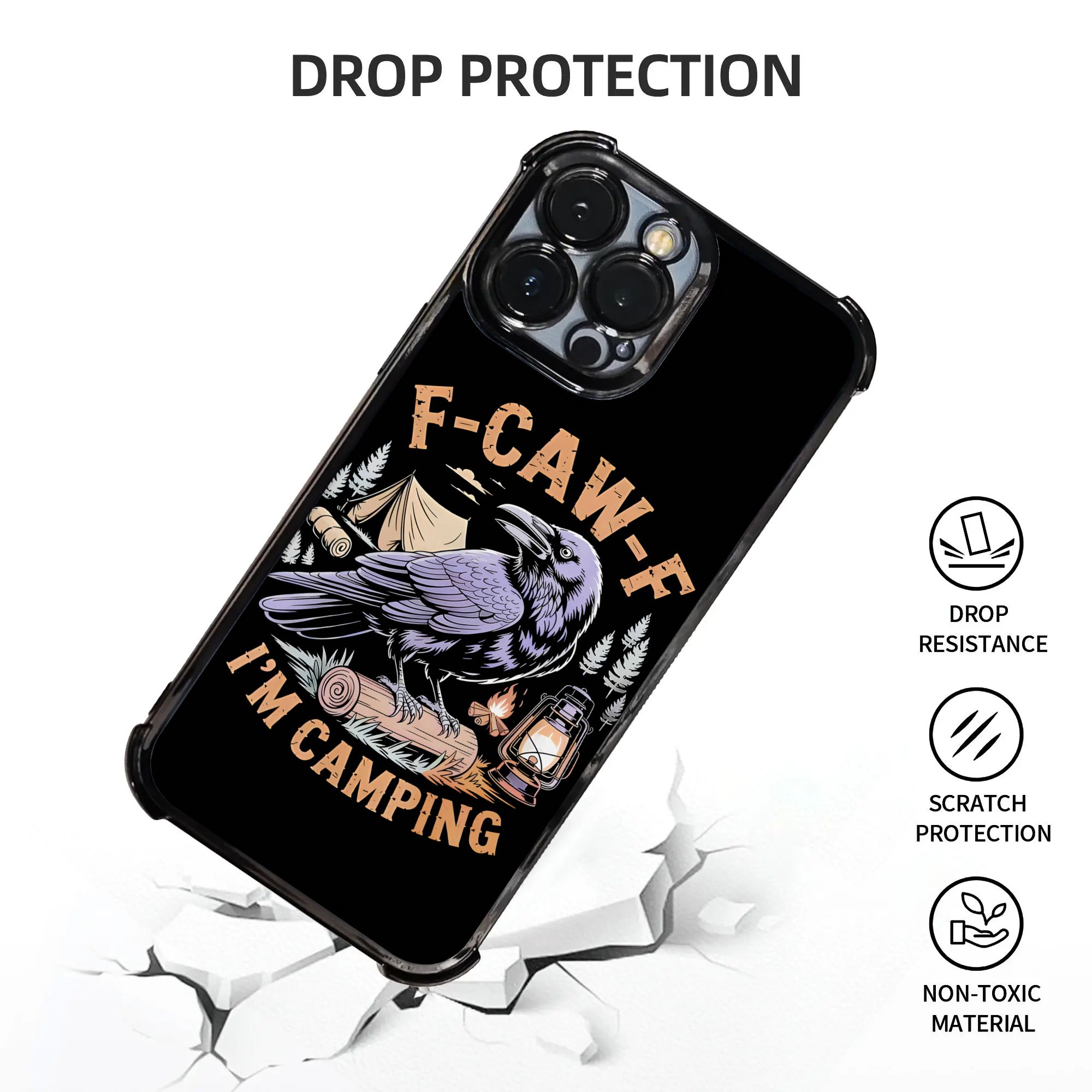 เคสโทรศัพท์ลายอีกาตลก F CAW F  - Outdoor Camping Adventure บทวิจารณ์และราคา