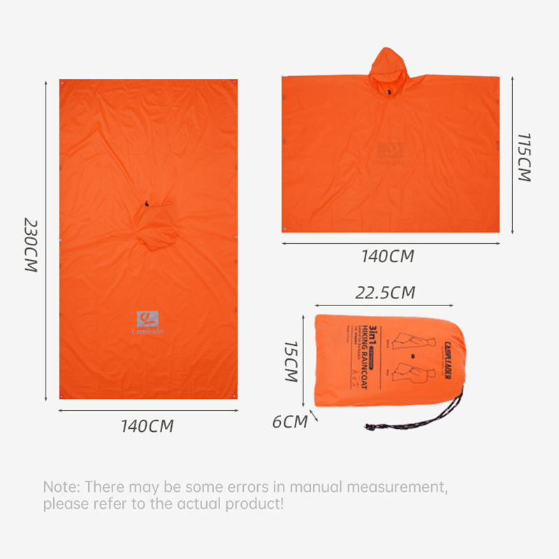 เสื้อกันฝน 3 in 1 กันน้ำ น้ำหน - Camping Rain Poncho บทวิจารณ์และราคา