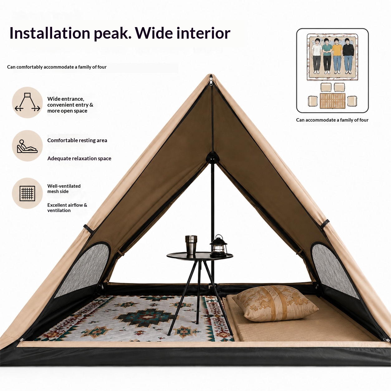 เต็นท์สามเหลี่ยมอัตโนมัติ เต็น - Outdoor Camping Automatic Quick Opening Tent บทวิจารณ์และราคา