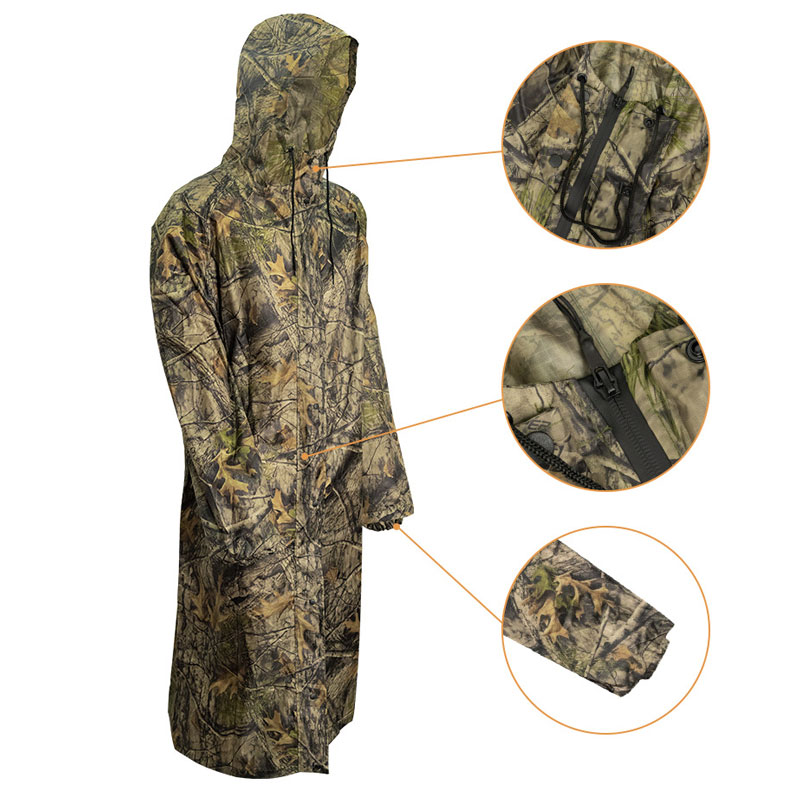 เสื้อกันฝนลายพรางตัวยาวสำหรับผ - Camping Rain Poncho บทวิจารณ์และราคา