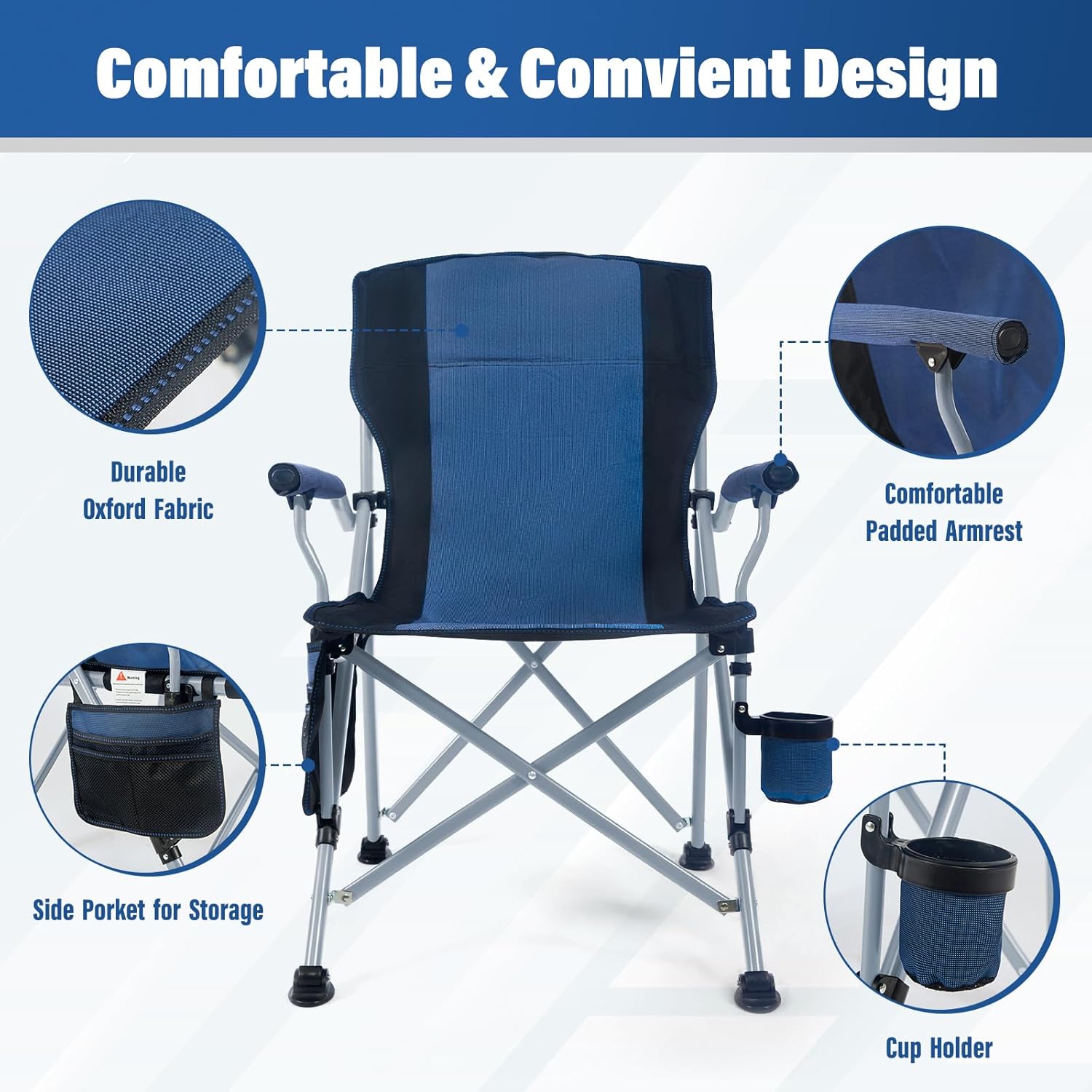 เก้าอี้พับสำหรับตั้งแคมป์ พกพา - Outdoor Camping Hiking บทวิจารณ์และราคา
