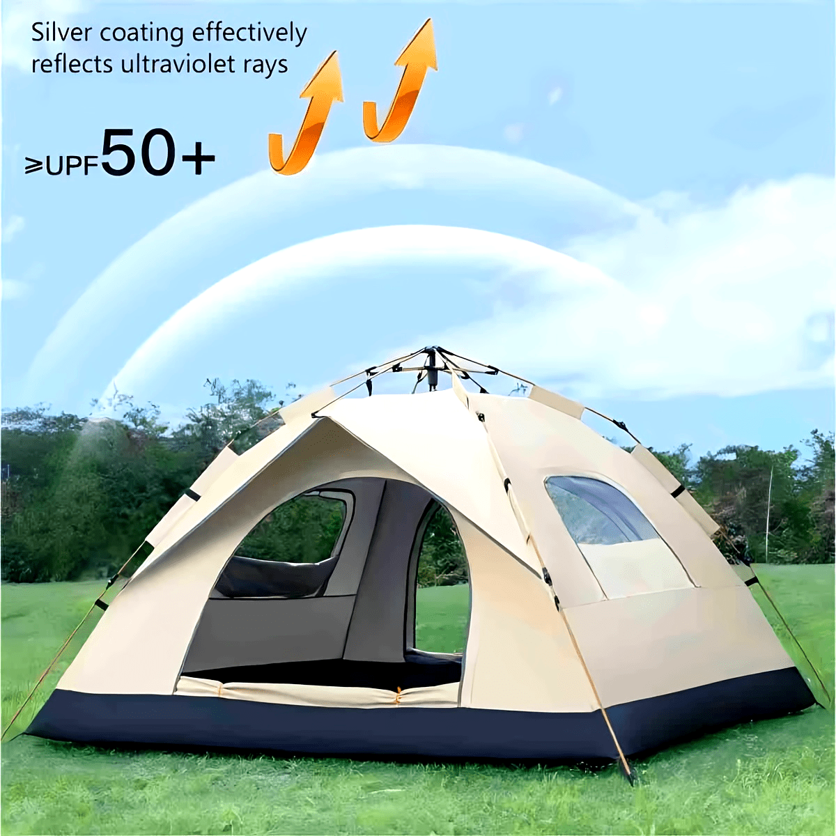 เต็นท์เคลือบสีเงินเปิดเร็วอัตโ - Outdoor Camping Automatic Quick Opening Tent บทวิจารณ์และราคา