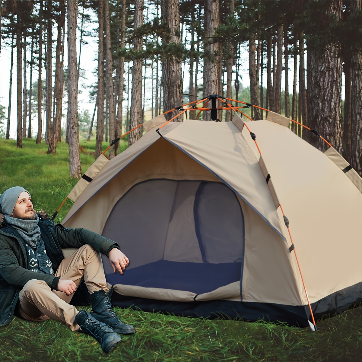 เต็นท์เคลือบสีเงินเปิดเร็วอัตโ - Outdoor Camping Automatic Quick Opening Tent บทวิจารณ์และราคา
