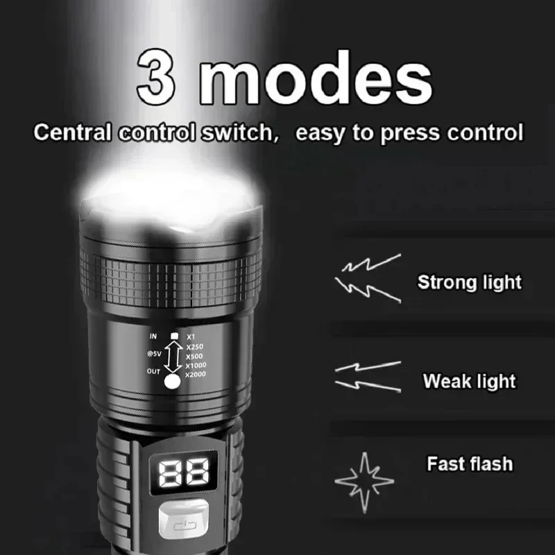 ไฟฉาย LED แบบชาร์จไฟได้ 100000 - Outdoor Camping Adventure บทวิจารณ์และราคา