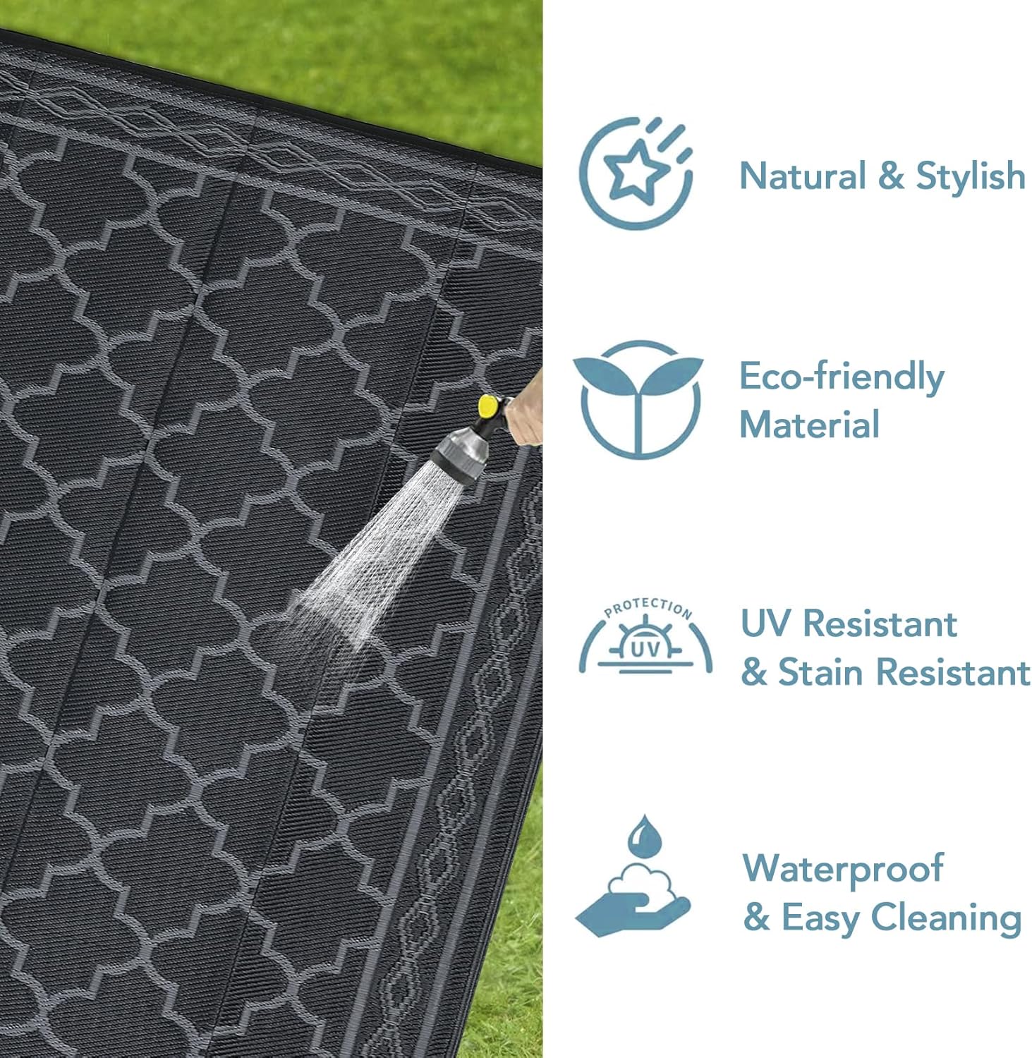 พรมพลาสติกกลางแจ้งขนาด 8x10 ฟุ - Outdoor Camping Rugs 8X10 บทวิจารณ์และราคา