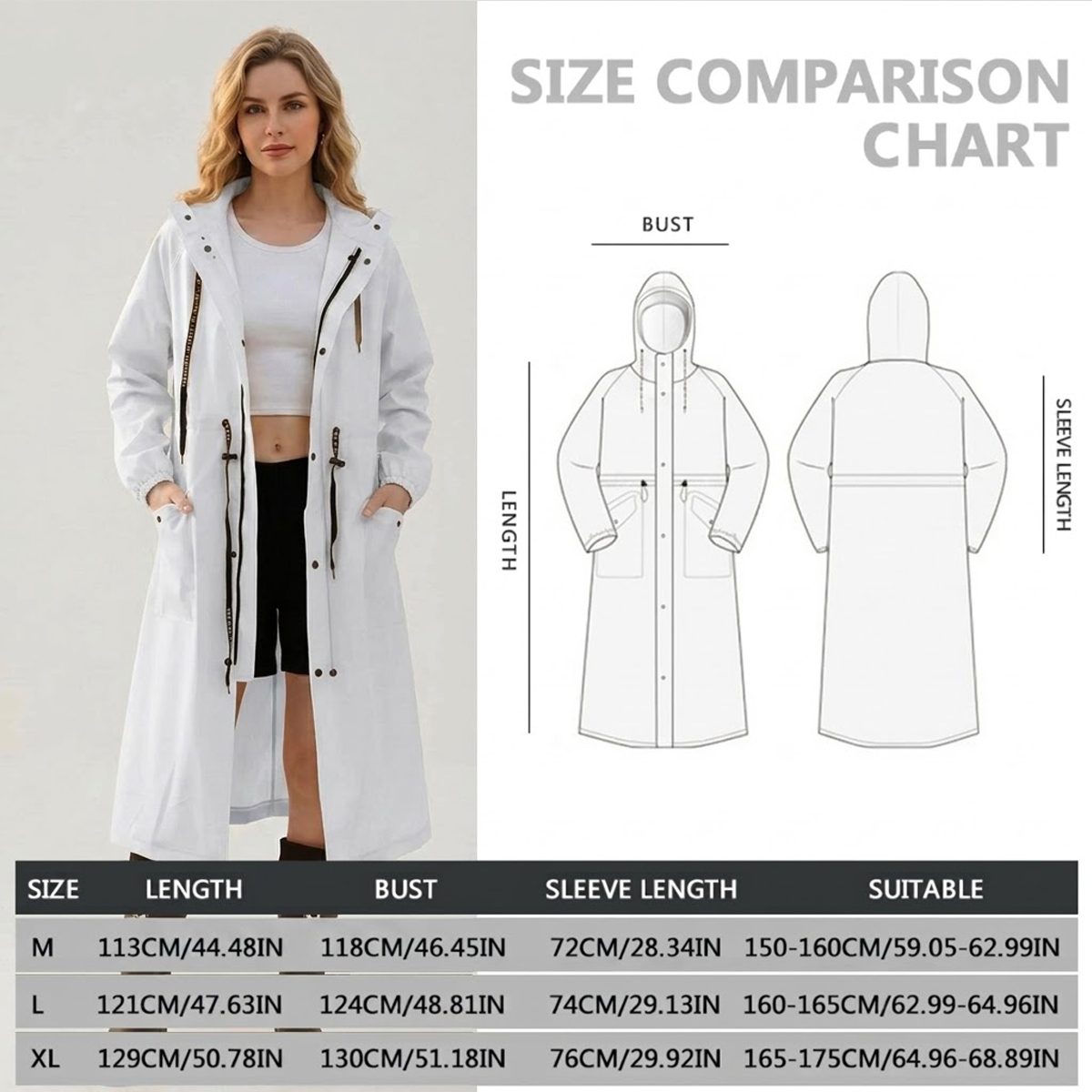 เสื้อกันฝนผู้หญิงแบบยาว กันน้ำ - Camping Rain Poncho บทวิจารณ์และราคา