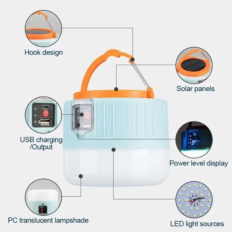 โคมไฟตั้งแคมป์พลังงานแสงอาทิตย - Outdoor Camping Lamp บทวิจารณ์และราคา