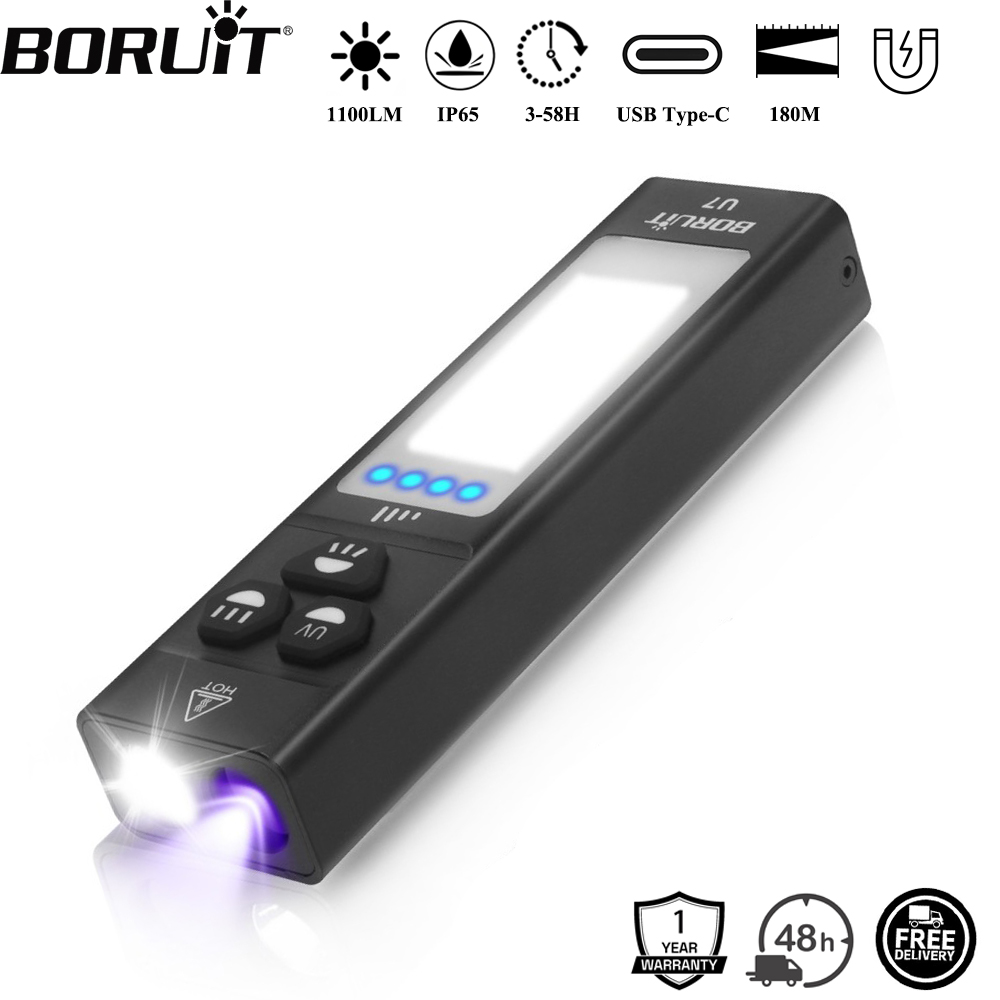 ไฟฉาย BORUiT U7 UV LED EDC 110 - Outdoor Camping Adventure บทวิจารณ์และราคา