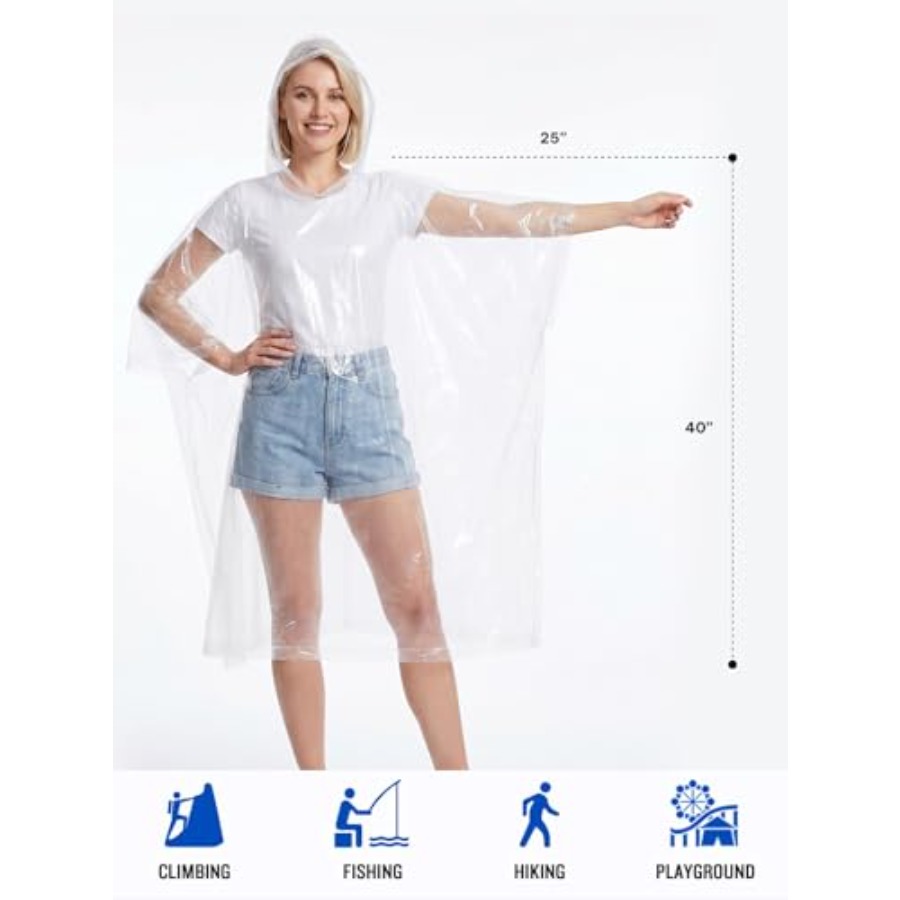 เสื้อกันฝนแบบใช้แล้วทิ้งสำหรับ - Camping Rain Poncho บทวิจารณ์และราคา