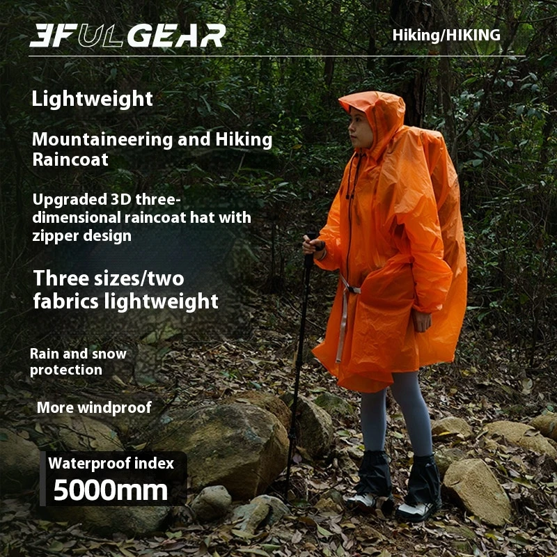 3F UL เกียร์ซิปเสื้อกันฝน 15D  - Camping Rain Poncho บทวิจารณ์และราคา