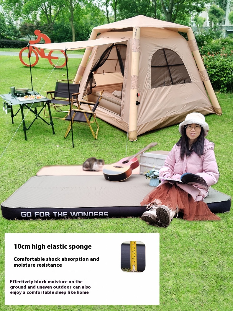 ที่นอนแคมป์ปิ้งแบบพองลมอัตโนมั - Outdoor Camping Inflatable Tent บทวิจารณ์และราคา