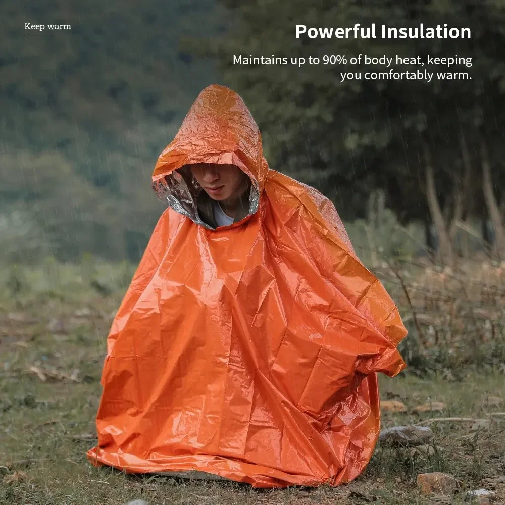 เสื้อกันฝนฉุกเฉิน Poncho ชุดกั - Camping Rain Poncho บทวิจารณ์และราคา