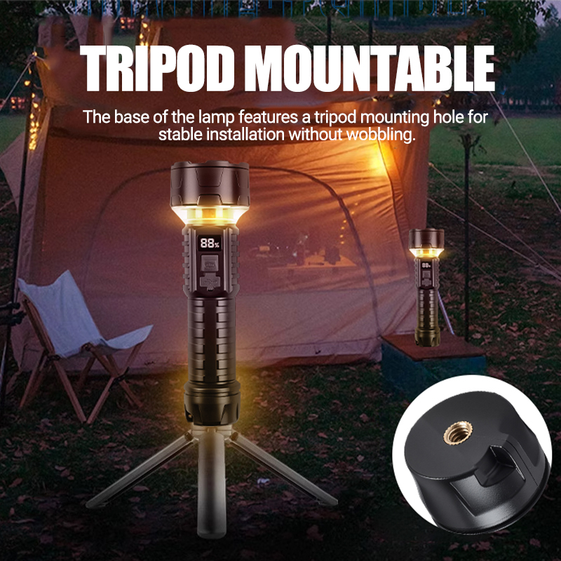 ไฟฉาย LED แบบ COB แบบชาร์จไฟได - Outdoor Camping Hiking บทวิจารณ์และราคา