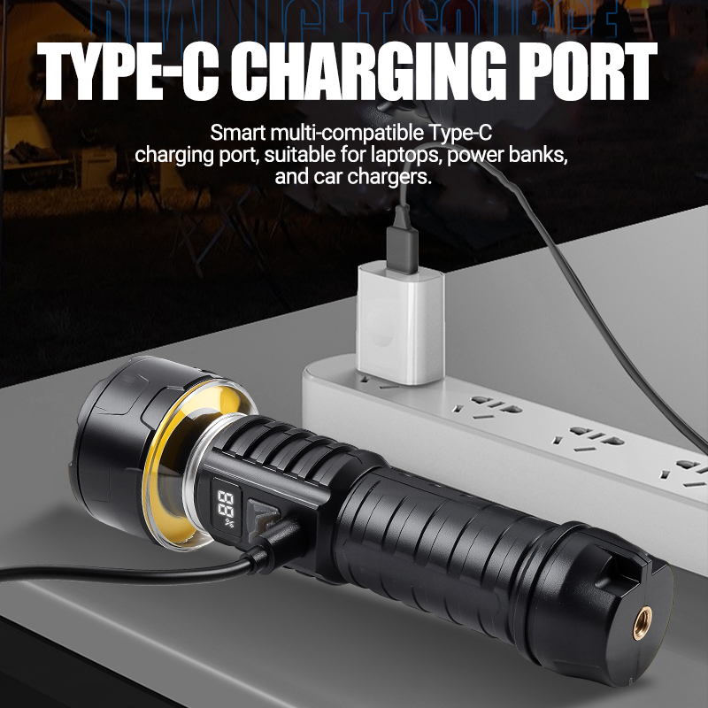 ไฟฉาย LED แบบ COB แบบชาร์จไฟได - Outdoor Camping Hiking บทวิจารณ์และราคา