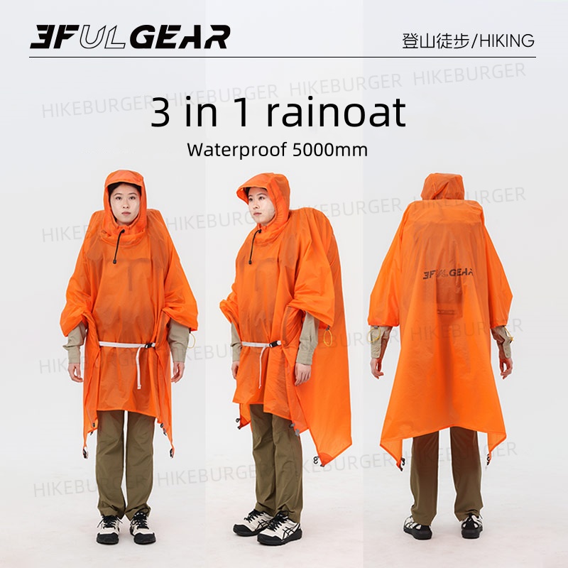 3F UL GEAR 3 อิน 1 เสื้อกันฝนส - Camping Rain Poncho บทวิจารณ์และราคา