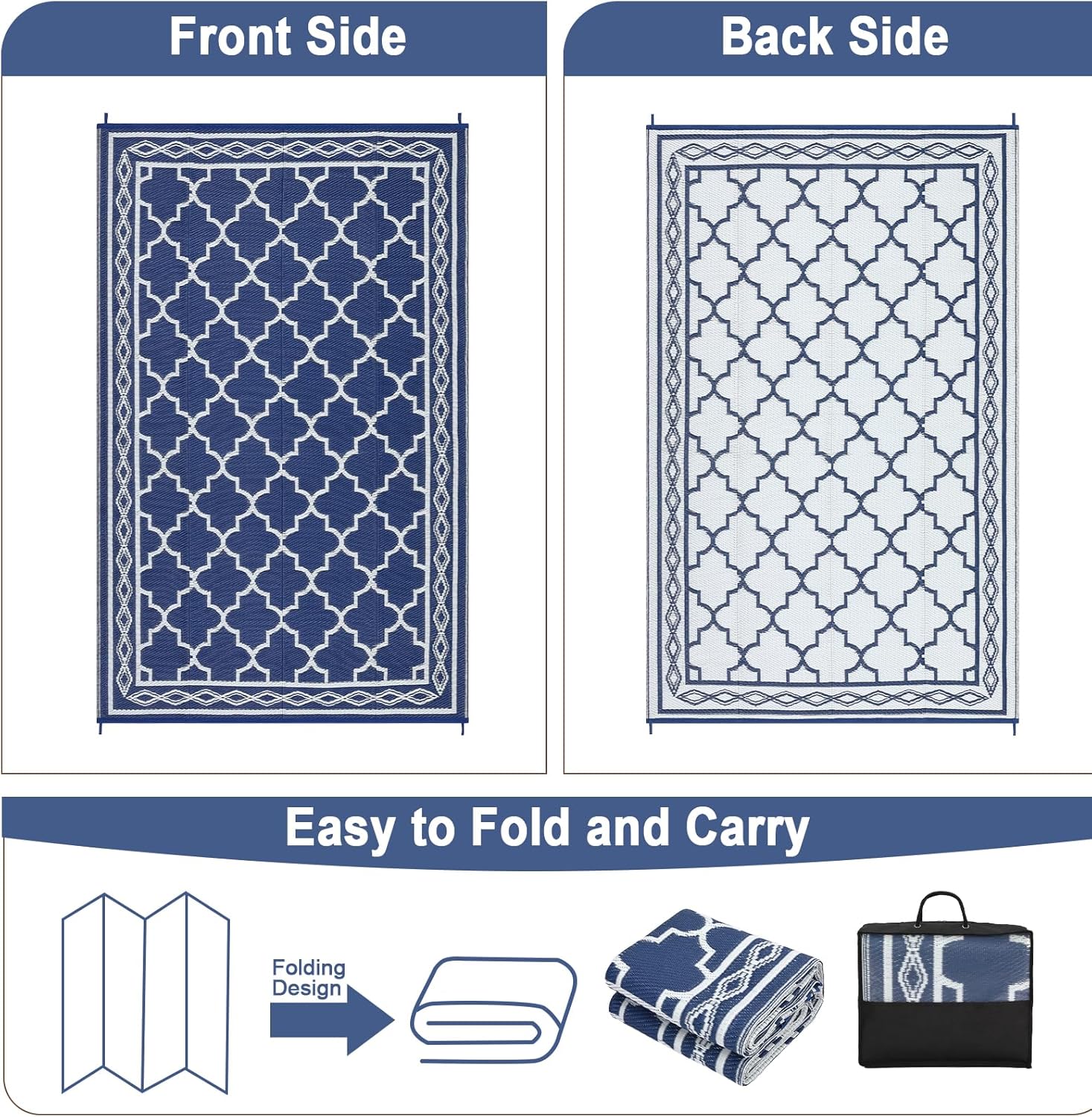 พรมกลางแจ้งแบบสองด้าน ขนาด 8x1 - Outdoor Camping Rugs 8X10 บทวิจารณ์และราคา
