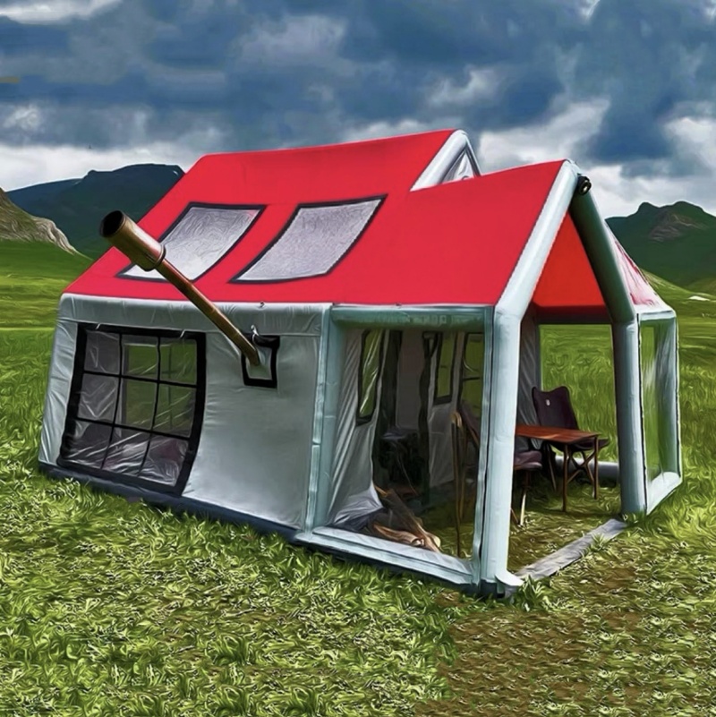เต็นท์พีวีซีกันน้ำสองชั้นขนาดใ - Outdoor Camping Inflatable Tent บทวิจารณ์และราคา