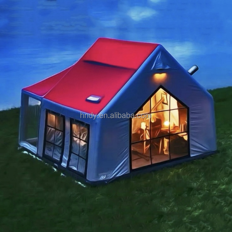 เต็นท์พีวีซีกันน้ำสองชั้นขนาดใ - Outdoor Camping Inflatable Tent บทวิจารณ์และราคา