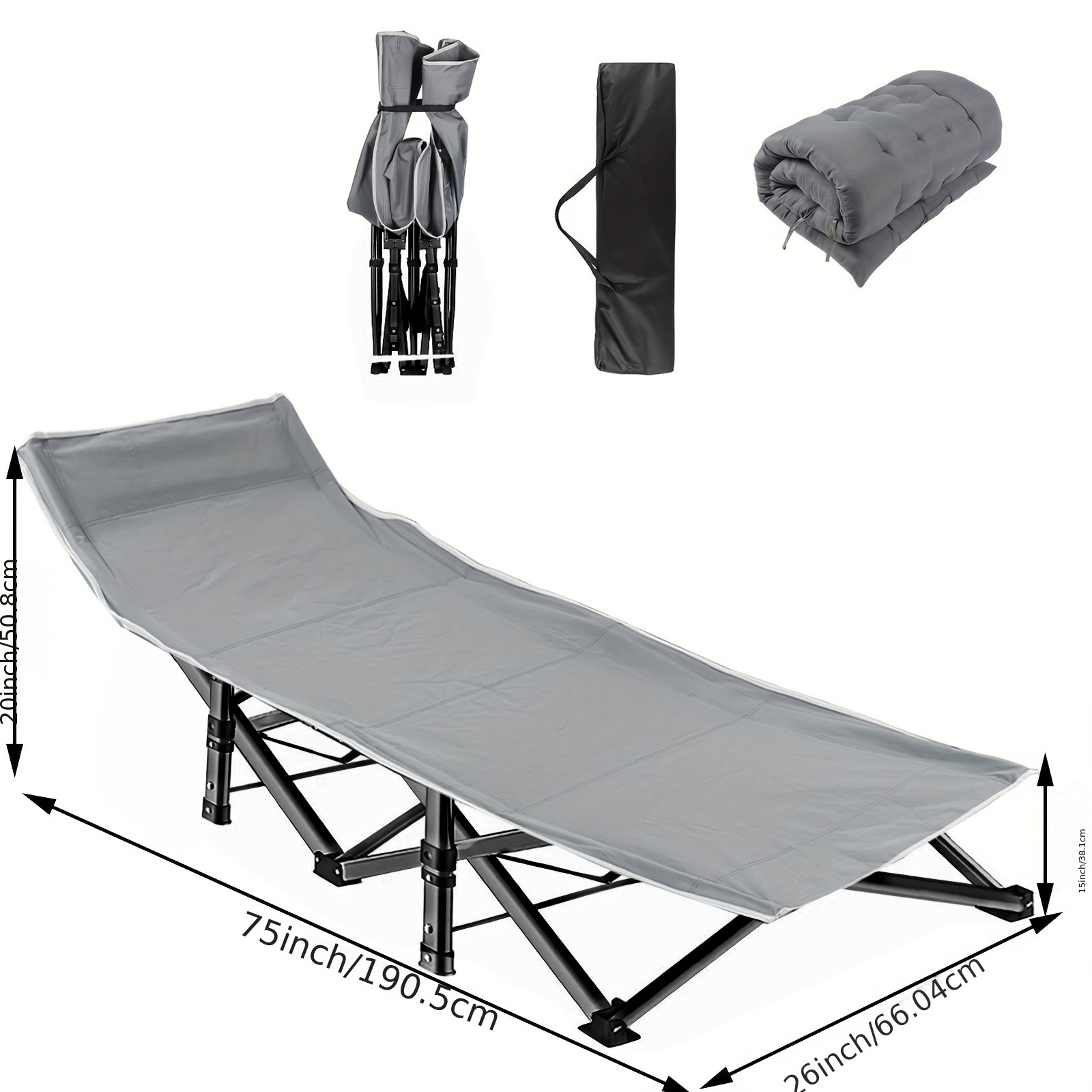 เตียงพับสำหรับตั้งแคมป์แบบพกพา - Outdoor Camping Cot บทวิจารณ์และราคา