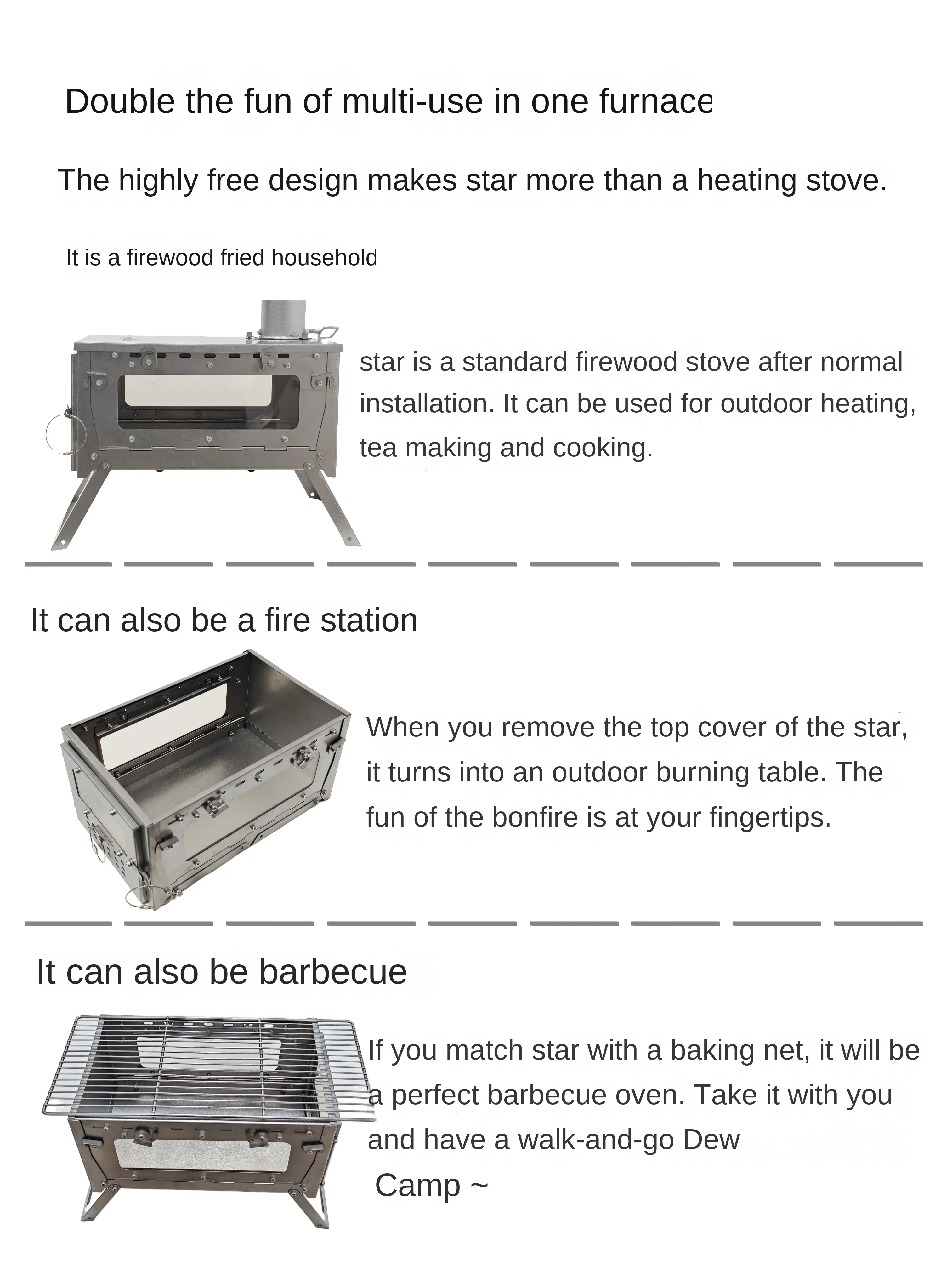 WT Star Ti ไทเทเนียมพับเตาฟืนเ - Outdoor Camping Gas Heater บทวิจารณ์และราคา