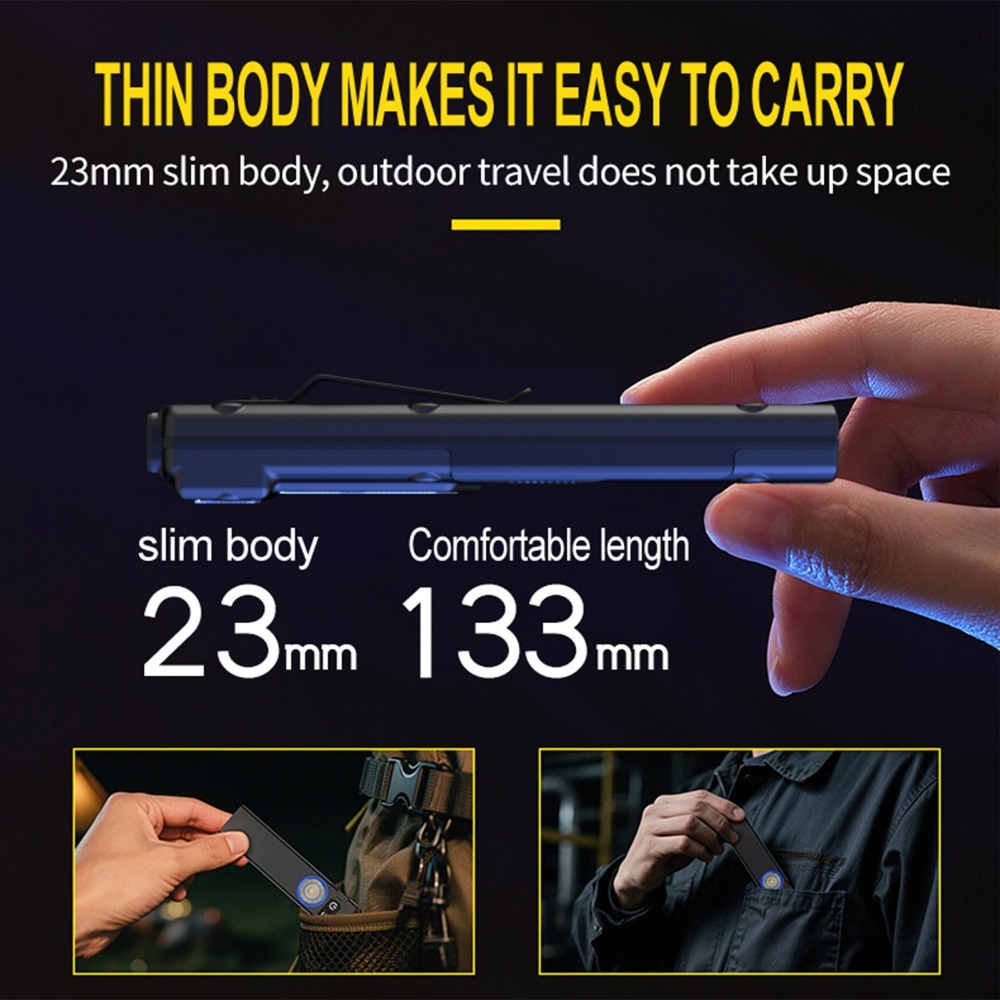 ไฟฉาย LED แบบชาร์จไฟได้ EDC บา - Outdoor Camping Adventure บทวิจารณ์และราคา