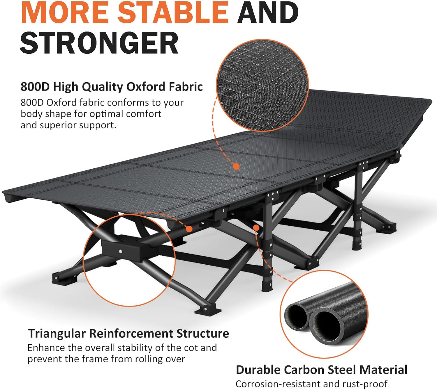 เตียงนอนสำหรับผู้ใหญ่พร้อมเบาะ - Outdoor Camping Cot บทวิจารณ์และราคา