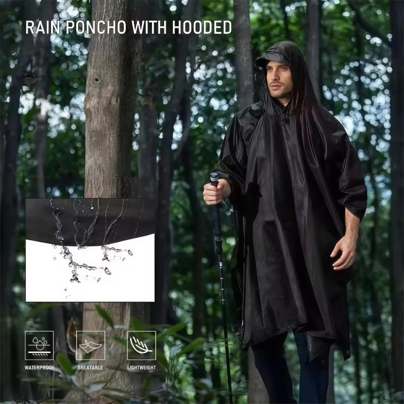 เสื้อกันฝน เสื้อกันฝนสำหรับเดิ - Camping Rain Poncho บทวิจารณ์และราคา