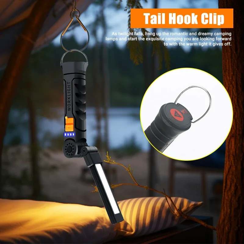 ไฟฉาย LED แบบพกพา COB แบบชาร์จ - Outdoor Camping Lamp บทวิจารณ์และราคา