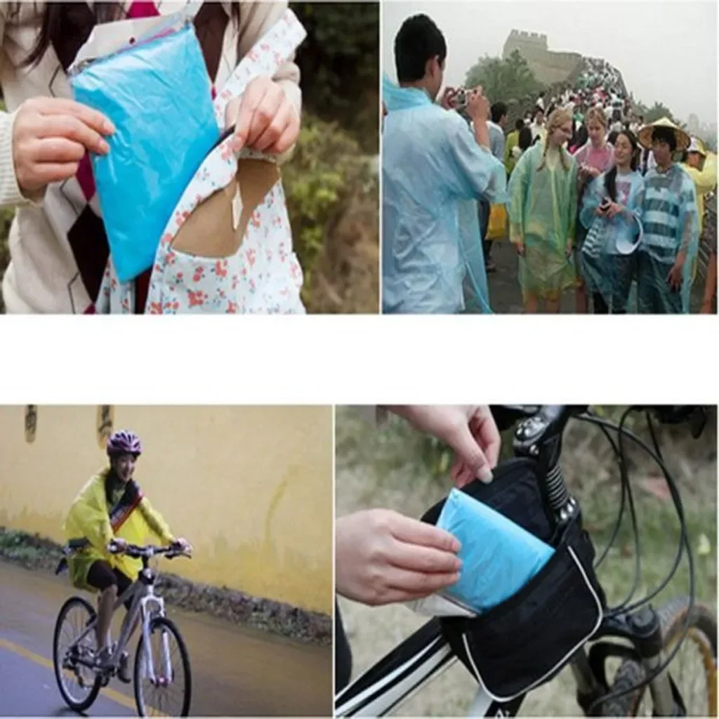 5/10PC เสื้อกันฝนแบบใช้แล้วทิ้ - Camping Rain Poncho บทวิจารณ์และราคา