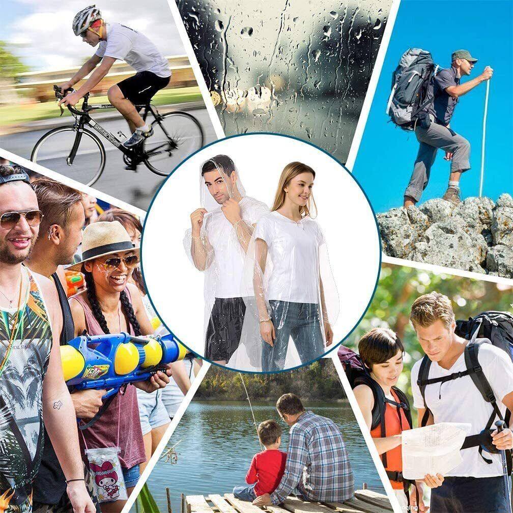 12ชิ้นเสื้อกันฝนกันน้ำแบบใช้แล - Camping Rain Poncho บทวิจารณ์และราคา