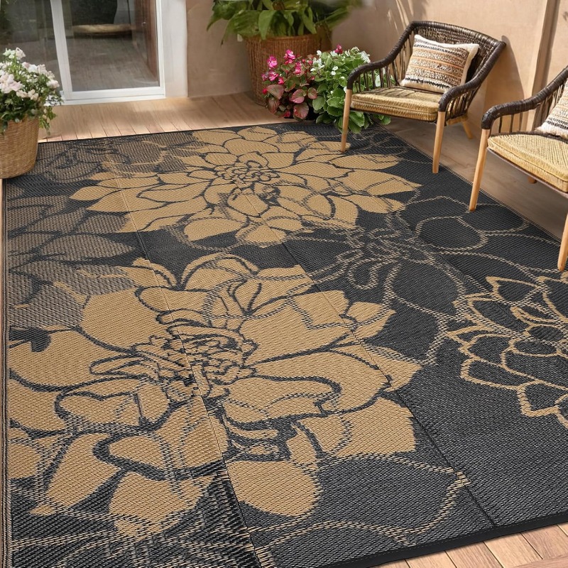พรมกลางแจ้งขนาด 8x10 ฟุต กันน้ - Outdoor Camping Rugs 8X10 บทวิจารณ์และราคา