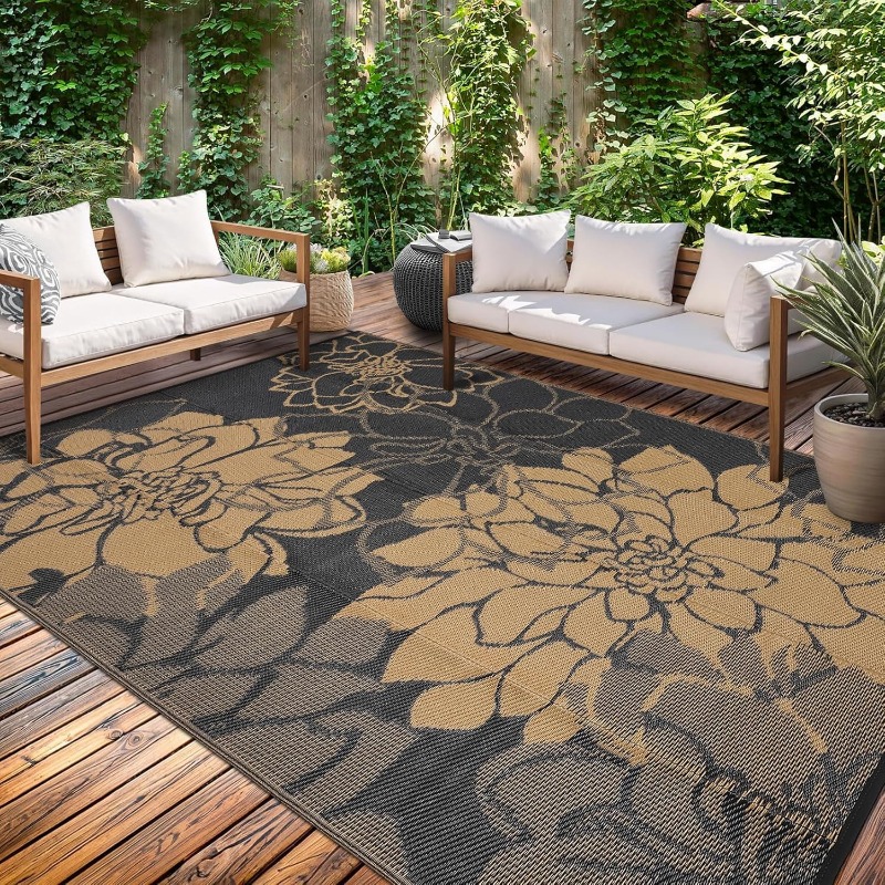 พรมกลางแจ้งขนาด 8x10 ฟุต กันน้ - Outdoor Camping Rugs 8X10 บทวิจารณ์และราคา