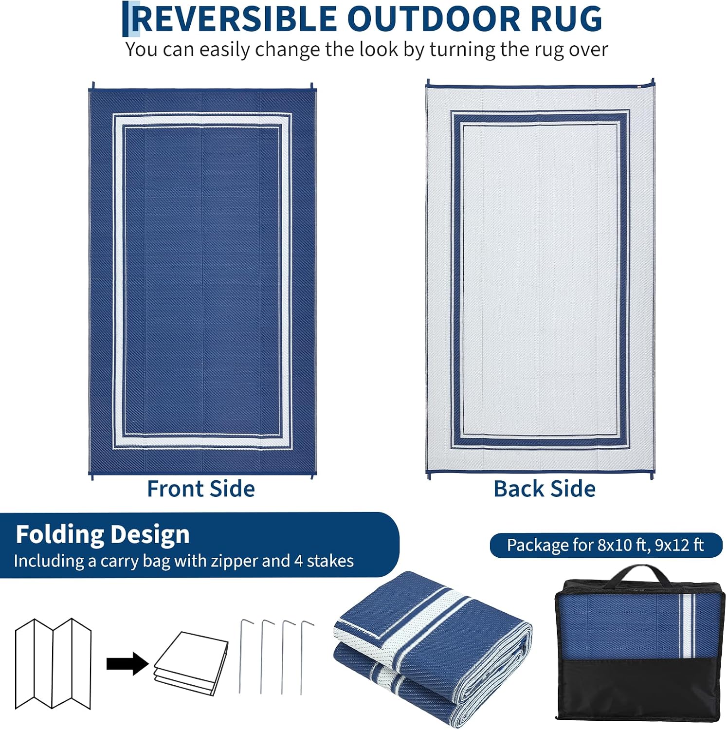 พรมปูพื้นกลางแจ้งขนาด 8x10/9x1 - Outdoor Camping Rugs 8X10 บทวิจารณ์และราคา