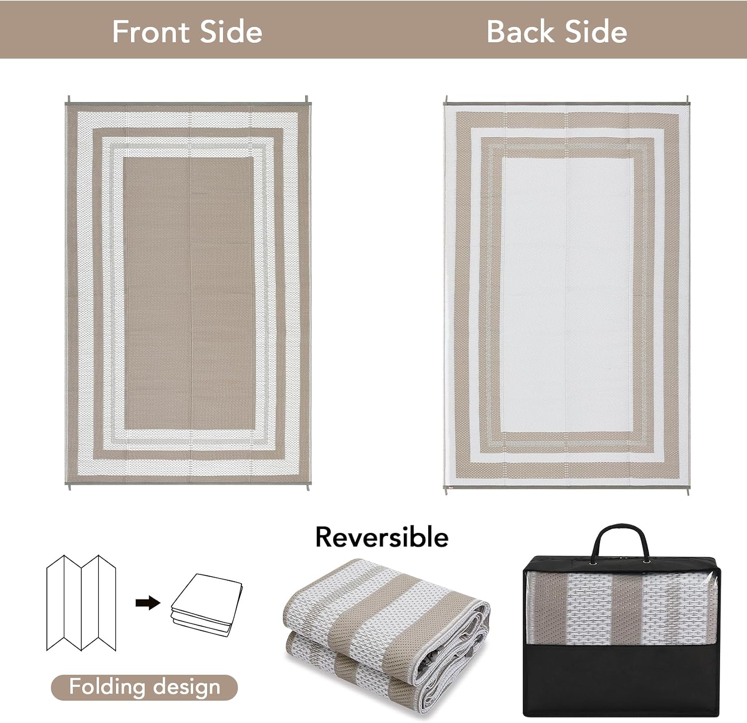 พรมกลางแจ้งขนาด 8x10 ฟุต – พรม - Outdoor Camping Rugs 8X10 บทวิจารณ์และราคา