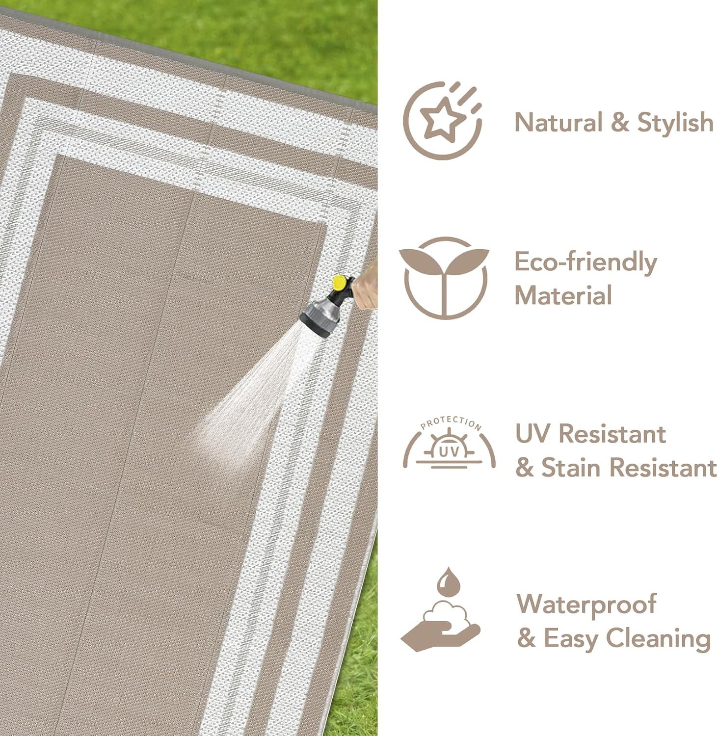 พรมกลางแจ้งขนาด 8x10 ฟุต – พรม - Outdoor Camping Rugs 8X10 บทวิจารณ์และราคา