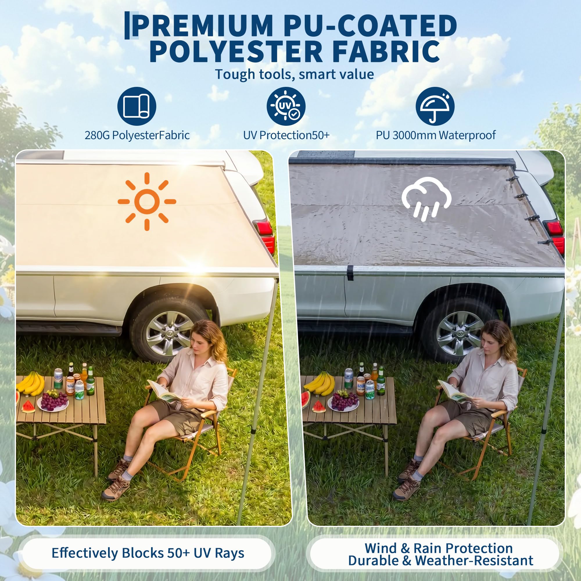 กันสาดหลังคารถ SUV รถบรรทุก รถ - Outdoor Camping Van บทวิจารณ์และราคา